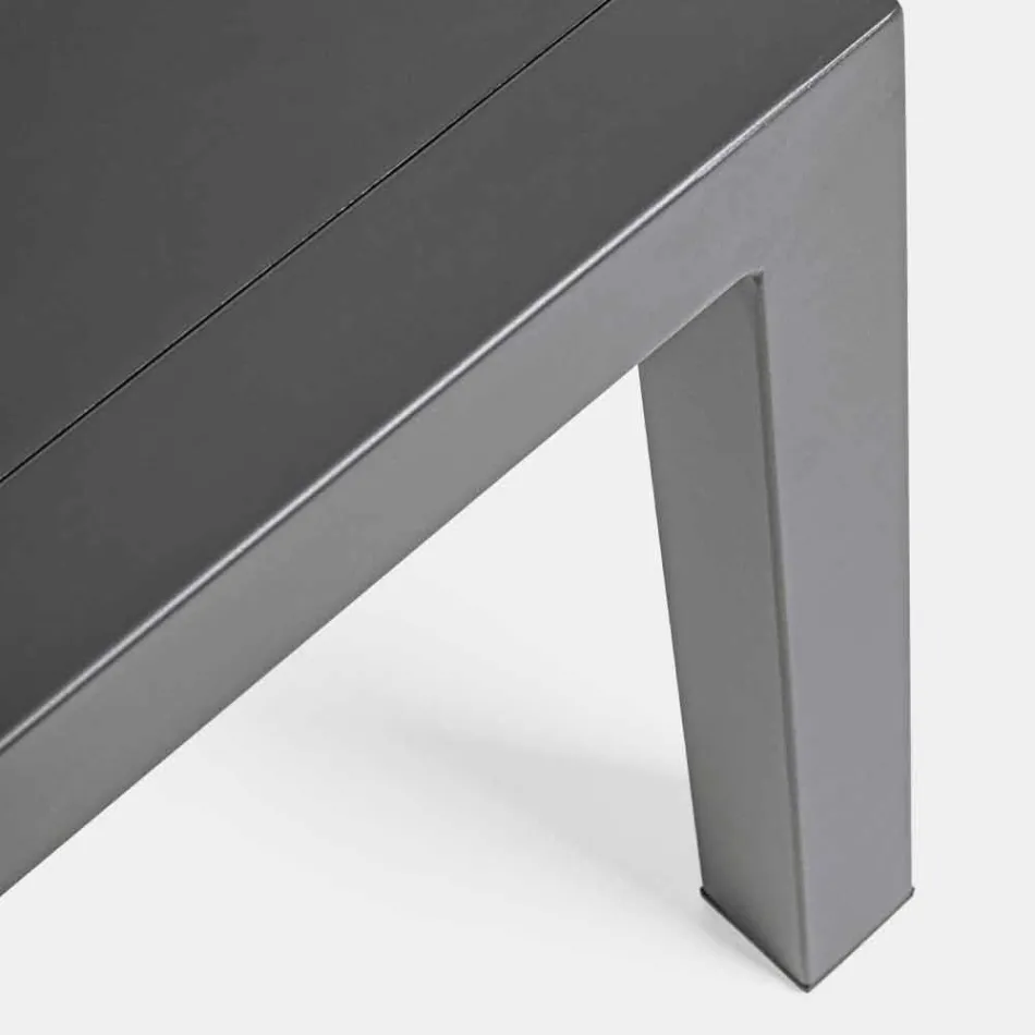 Zewnętrzny salon z aluminium z poduszkami pokrytymi tkaniną - Armonia Viadurini