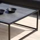 Salon na świeżym powietrzu z czarnego aluminium z ceramicznym stolikiem kawowym - Ghislain Viadurini