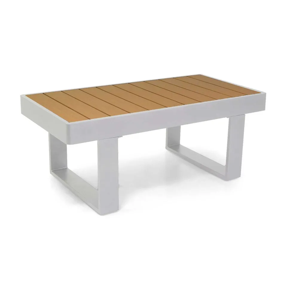 Podłokietniki z aluminium i drewna poliestrowego - City Viadurini