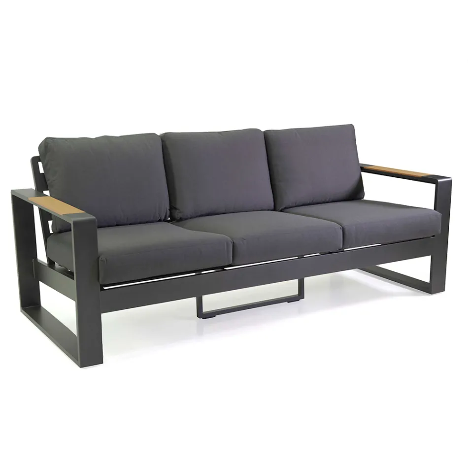 Podłokietniki z aluminium i drewna poliestrowego - City Viadurini