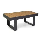 Podłokietniki z aluminium i drewna poliestrowego - City Viadurini