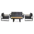 Podłokietniki z aluminium i drewna poliestrowego - City Viadurini