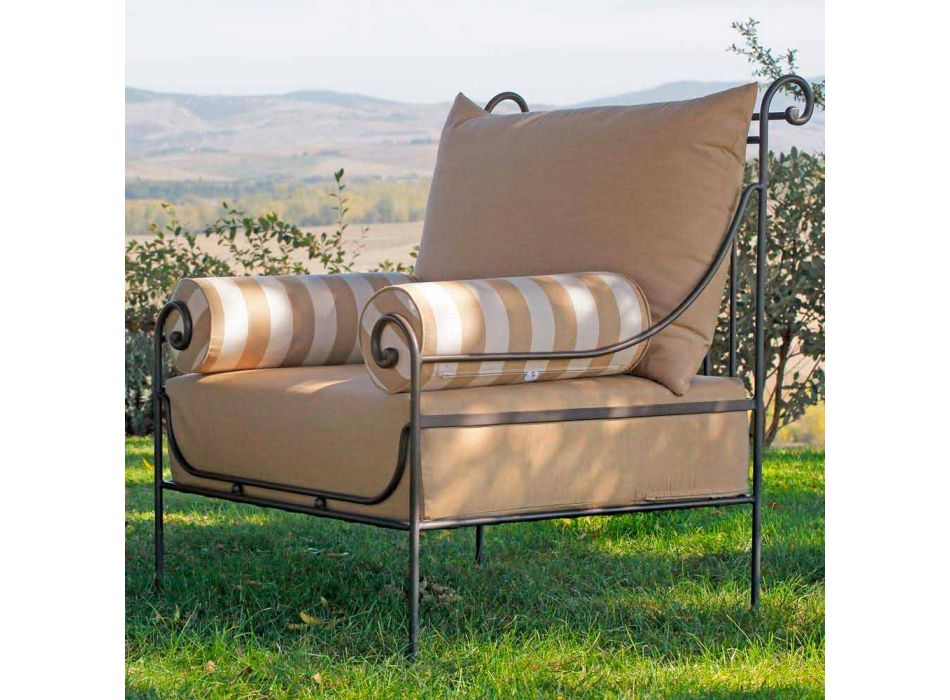 Artisan Garden Lounge z żelazną konstrukcją Made in Italy - Lisotto Viadurini