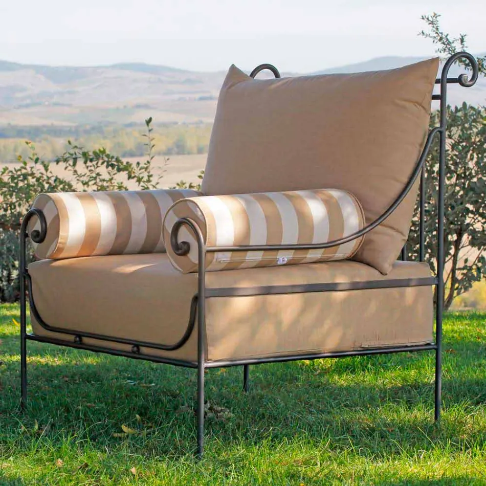 Artisan Garden Lounge z żelazną konstrukcją Made in Italy - Lisotto Viadurini
