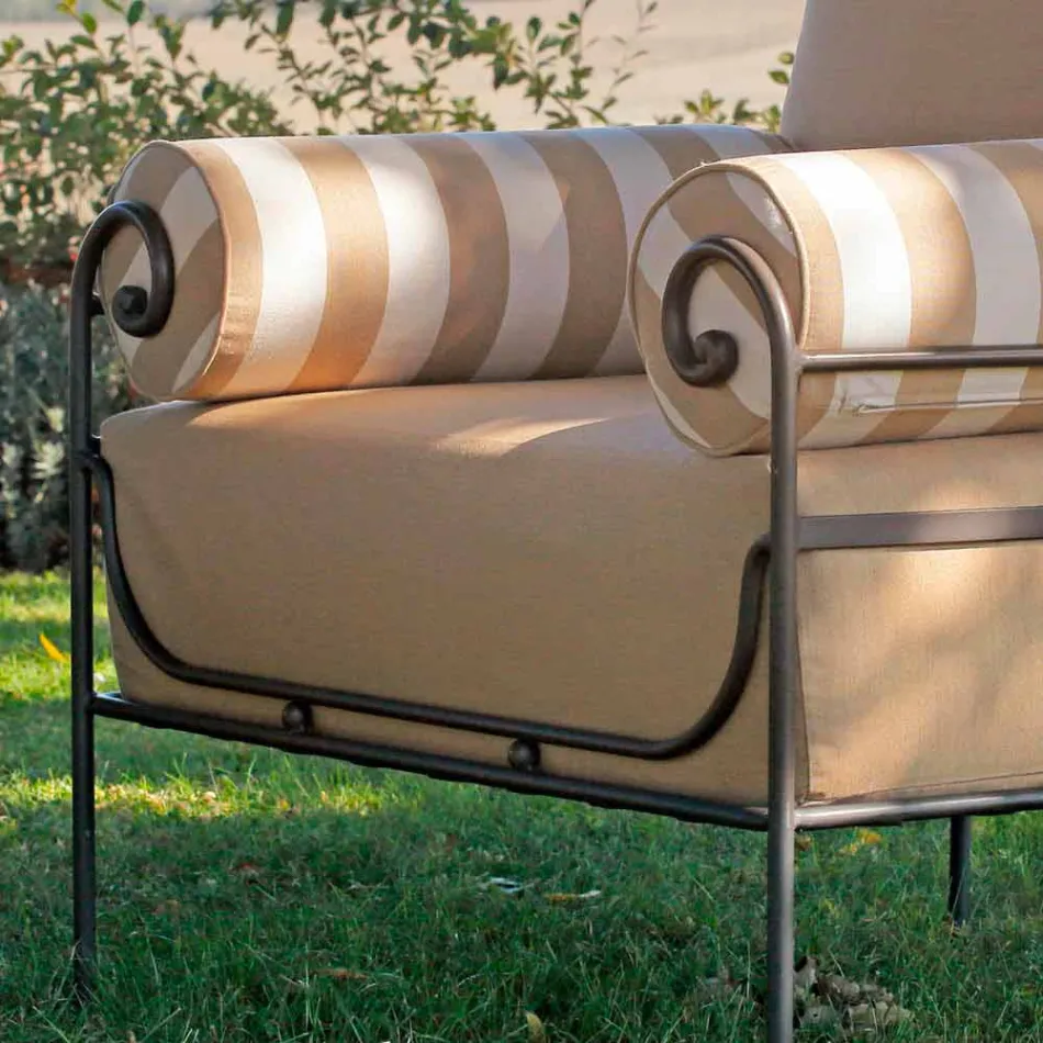 Artisan Garden Lounge z żelazną konstrukcją Made in Italy - Lisotto Viadurini
