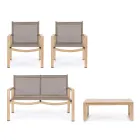 Salon ogrodowy z 1 sofą, 2 fotelami i 1 stolikiem kawowym - Plan Viadurini