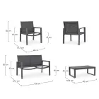 Salon ogrodowy z 1 sofą, 2 fotelami i 1 stolikiem kawowym - Plan Viadurini