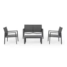 Salon ogrodowy z 1 sofą, 2 fotelami i 1 stolikiem kawowym - Plan Viadurini