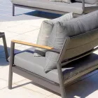 Salon ogrodowy z 2 fotelami, 1 sofą i 1 aluminiowym stołem - Minni Viadurini