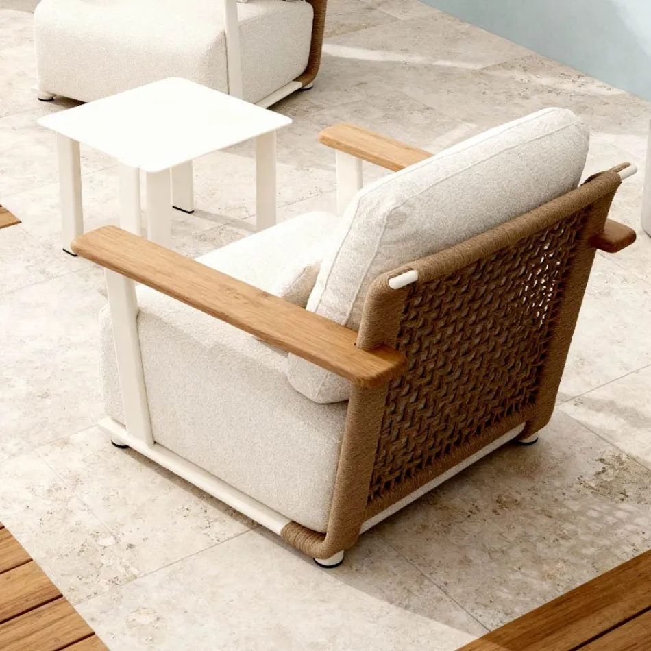 Salon ogrodowy z sofą, 2 fotelami i stolikiem kawowym - Montorio Viadurini