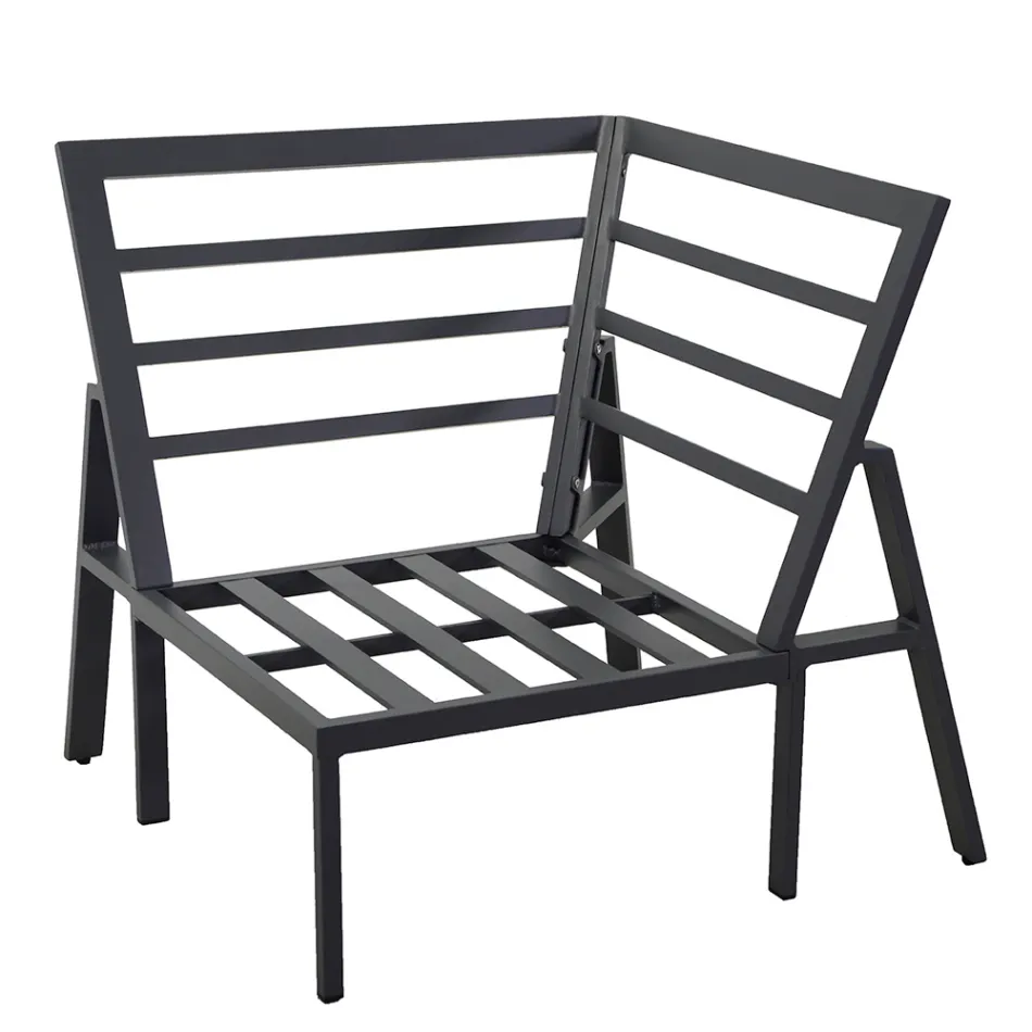 Salon ogrodowy z sofą i stolikiem kawowym z aluminium - Label Viadurini