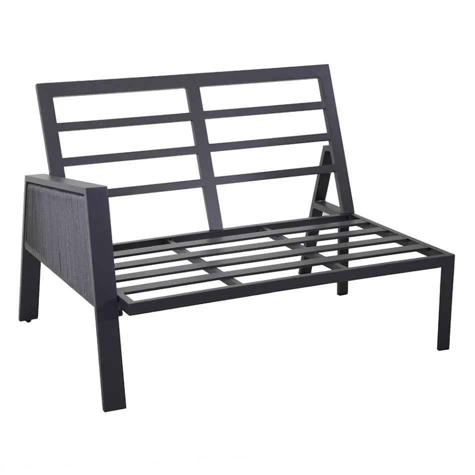 Salon ogrodowy z sofą i stolikiem kawowym z aluminium - Label Viadurini