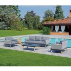 Salon ogrodowy ze strukturą aluminiową w kolorze antracytowej szarości - Fouquer Viadurini