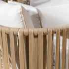 Salon ogrodowy z białego aluminium i tkaniny – Eugene Viadurini