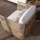 Salon ogrodowy z białego aluminium i tkaniny – Eugene Viadurini