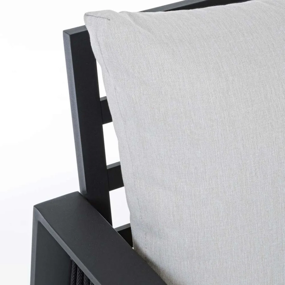 Salon ogrodowy w kolorze białego lub czarnego aluminium - Milk Rain Viadurini