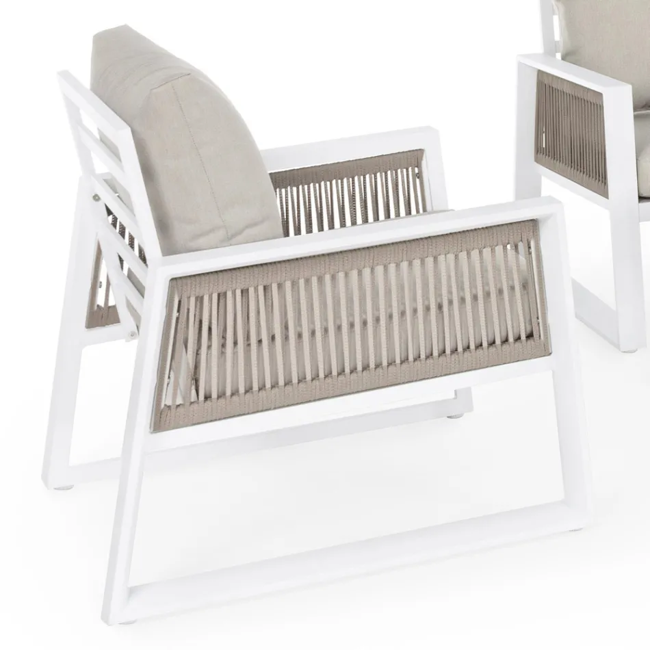 Salon ogrodowy w kolorze białego lub czarnego aluminium - Milk Rain Viadurini