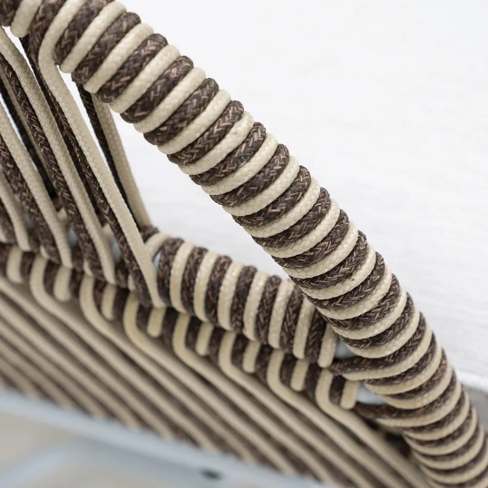 Salon ogrodowy z aluminium i tkania lin - Alcor Viadurini