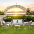 Salon ogrodowy z aluminium i tkania lin - Alcor