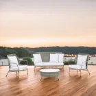 Salon ogrodowy z aluminium i tkania lin - Asteria Viadurini