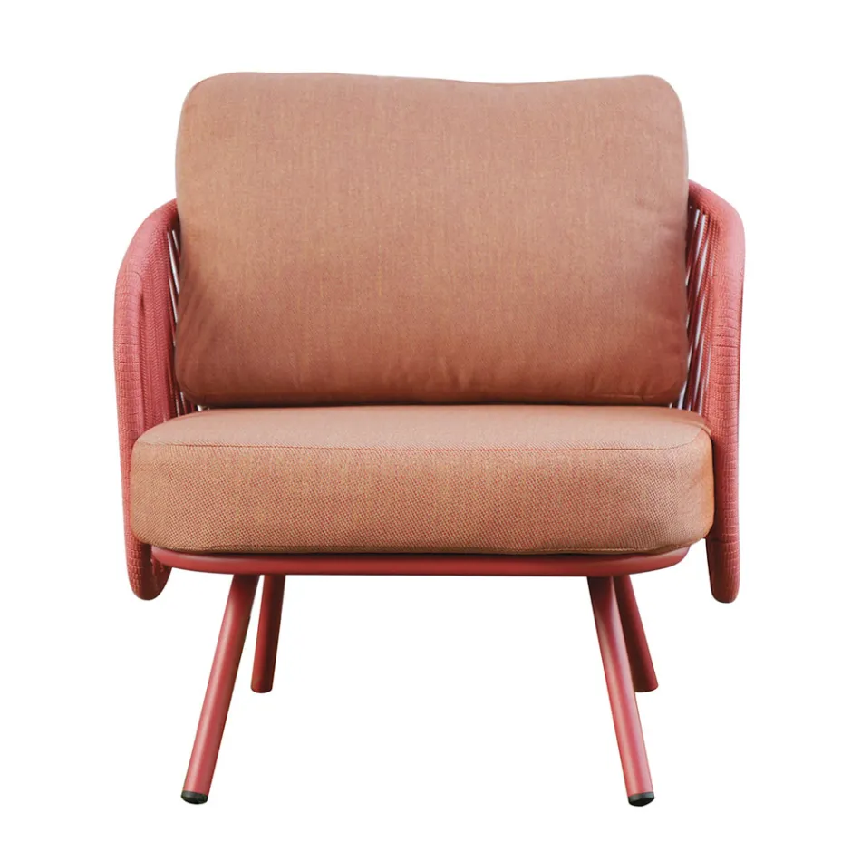 Czerwony lub zielony aluminiowy salon ogrodowy - Regalrise Viadurini