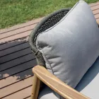 Zestaw wypoczynkowy Rosira z drewna akacjowego z liną i szarymi poduszkami Viadurini