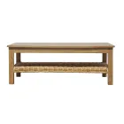 Drewniany zestaw wypoczynkowy ogrodowy z rattanu i zdejmowanymi poduszkami - Silvara Viadurini