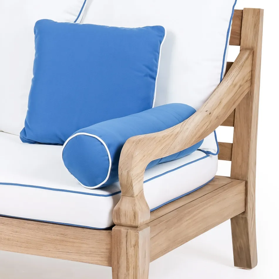 Zestaw ogrodowy ze szczotkowanego naturalnego drewna tekowego - Artes Viadurini