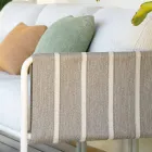 Ocynkowany metalowy salon ogrodowy i poduszki z tkaniny - Sognando Viadurini