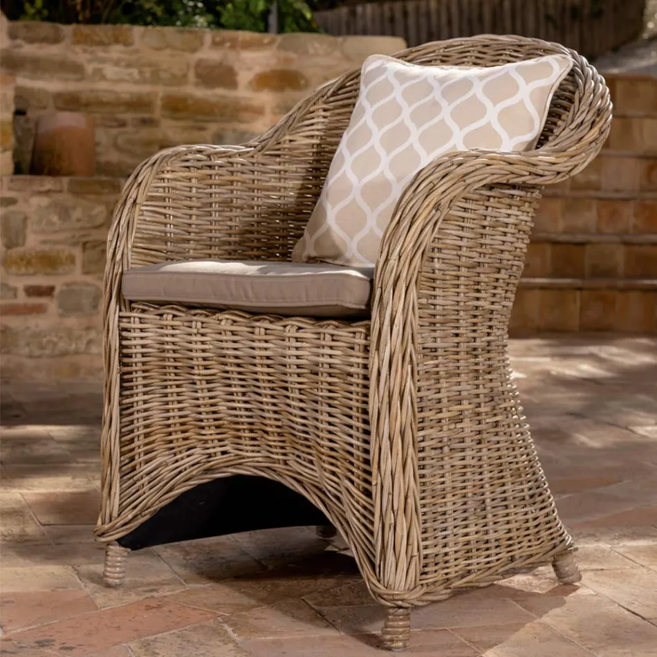 Salon zewnętrzny w szarym Kubù z poduszkami do siedzenia - Nazgul Viadurini