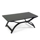 Pokój dzienny wykonany z aluminium z podłokietnikami z brazylijskiego drewna tekowego - Diary Viadurini