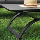 Pokój dzienny wykonany z aluminium z podłokietnikami z brazylijskiego drewna tekowego - Diary Viadurini