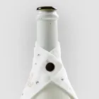 Biała lub czarna lniana taca ociekowa z haftem i kryształkami 2 sztuki - Salvino Viadurini