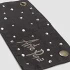 Biała lub czarna lniana taca ociekowa z haftem i kryształkami 2 sztuki - Salvino Viadurini