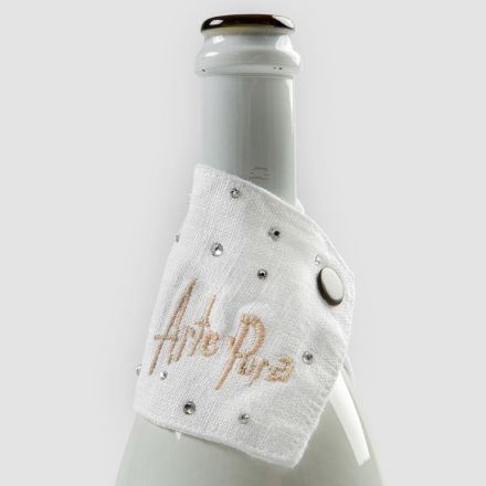 Biała lub czarna lniana taca ociekowa z haftem i kryształkami 2 sztuki - Salvino Viadurini