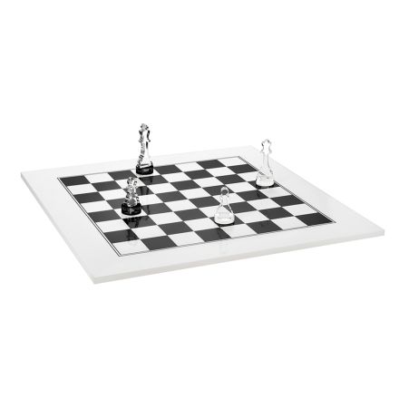 Nowoczesna szachownica z czarnego lub białego pleksiglasu Made in Italy - Checkmate Viadurini