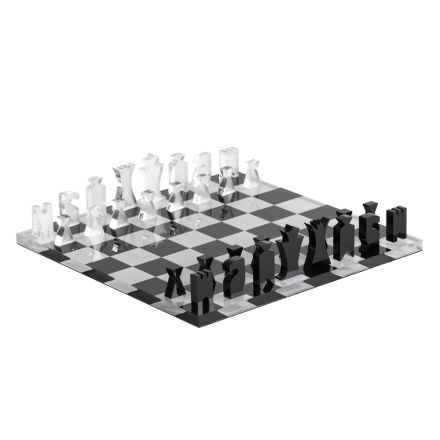 Szachownica do szachów i damy z kryształu akrylowego Made in Italy - Smanto Viadurini