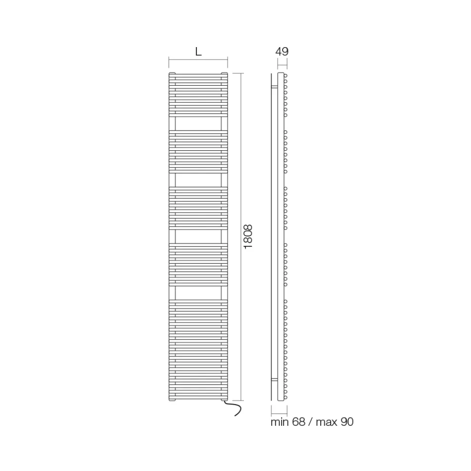 Podgrzewacz do ręczników z układem elektrycznym i konstrukcją stalową Made in Italy - Syrop Viadurini