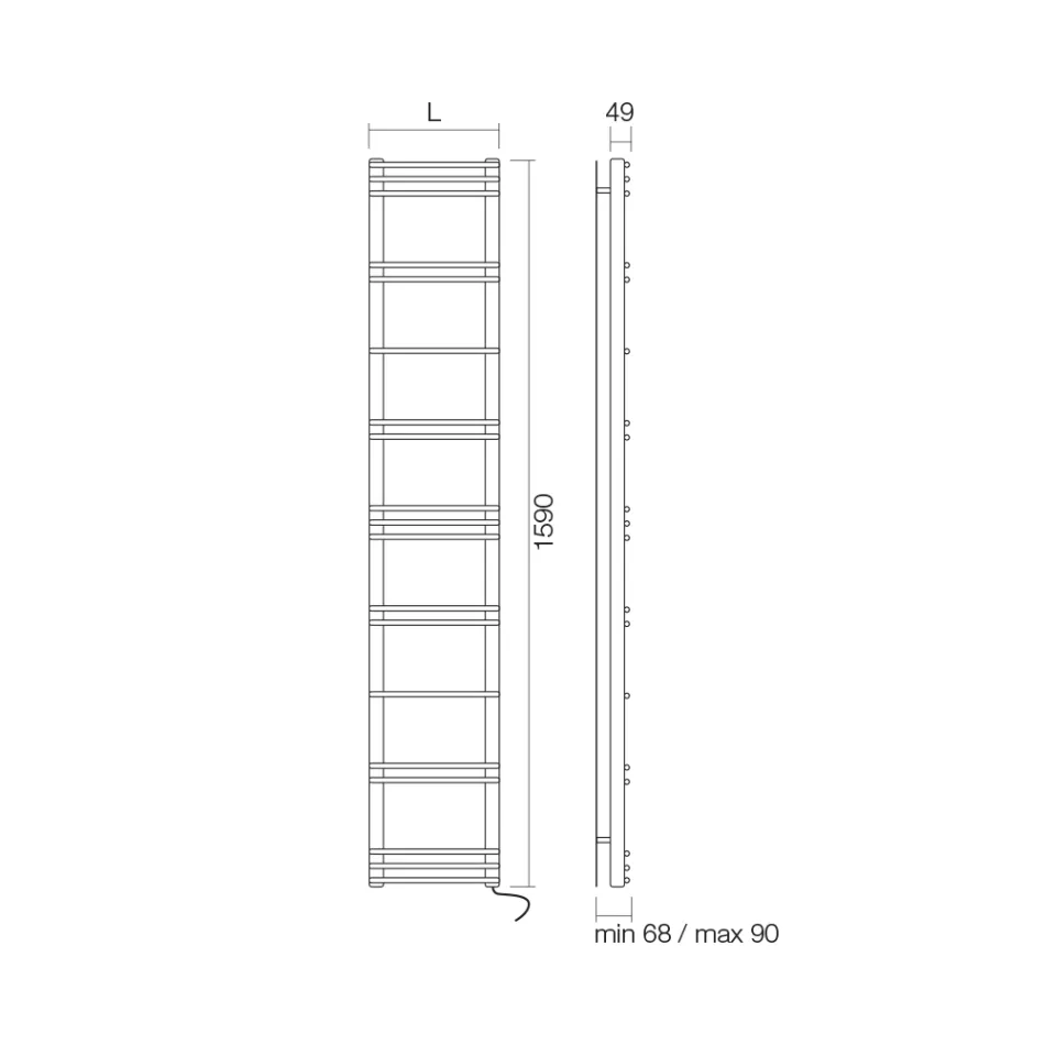 Podgrzewacz do ręczników z systemem elektrycznym ze stali Made in Italy - ananas Viadurini