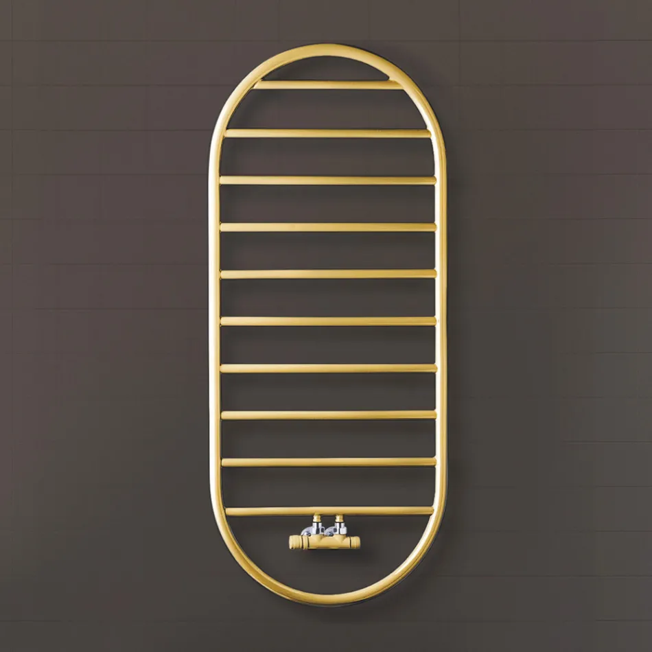 Podgrzewacz ręczników „Tutto Tondo Slim” ze stali Made in Italy - Gładki Viadurini