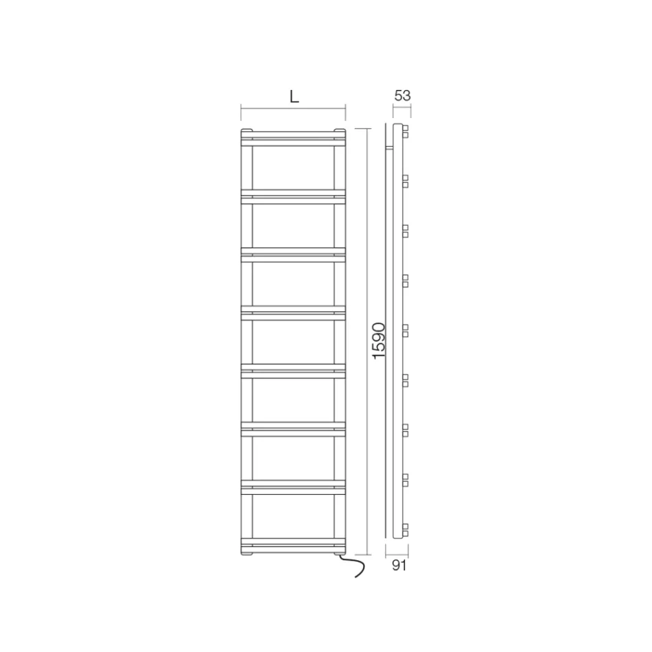 Elektryczny podgrzewacz do ręczników z kolektorami pionowymi Made in Italy - Imbir Viadurini