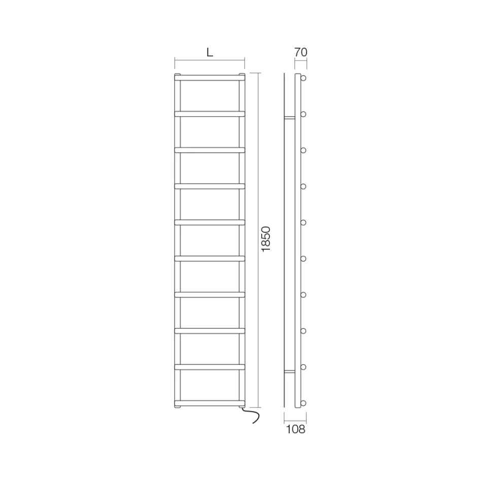 Elektryczny podgrzewacz do ręczników z okrągłymi elementami Made in Italy - Truskawka Viadurini