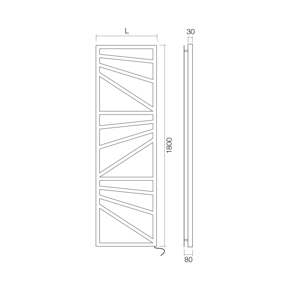 Elektryczny podgrzewacz do ręczników z kwadratowymi elementami Made in Italy - Migdały Viadurini