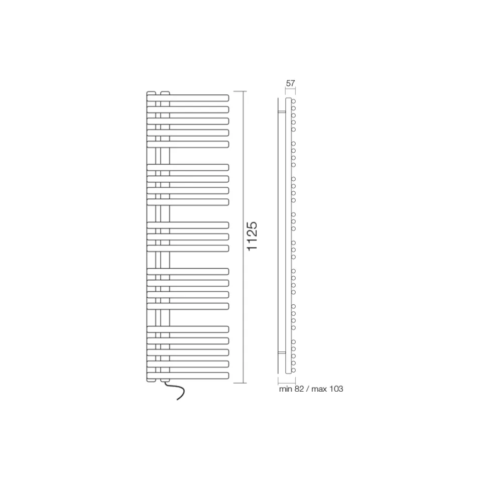 Elektryczny podgrzewacz do ręczników ze stali węglowej Made in Italy - wiśnie Viadurini