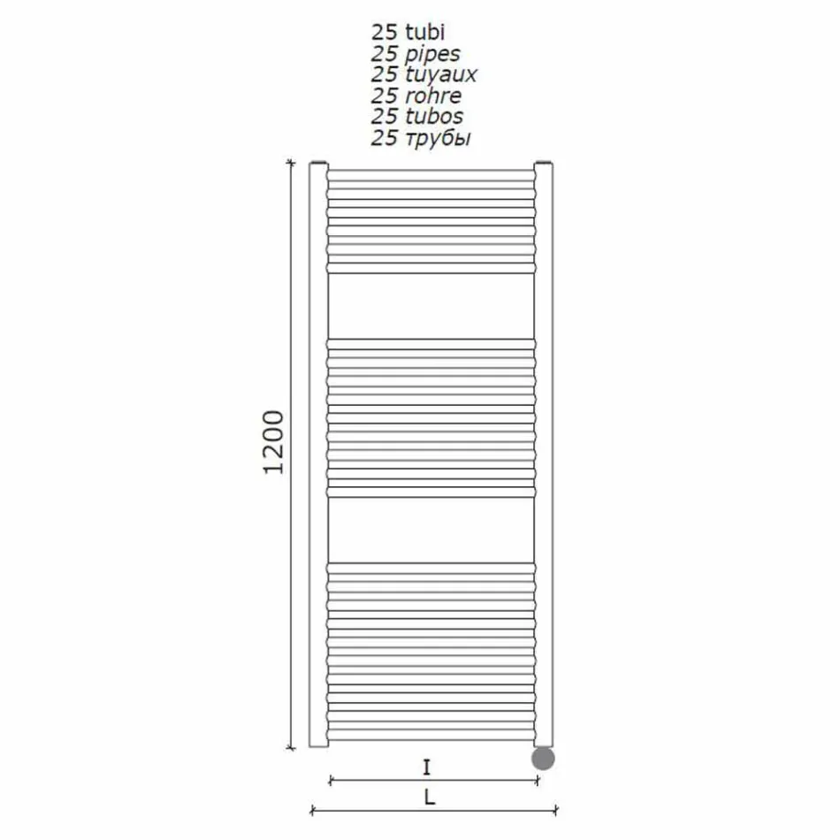 Elektryczny podgrzewacz do ręczników do łazienki w pionie ze stali 300 W - Italo Viadurini