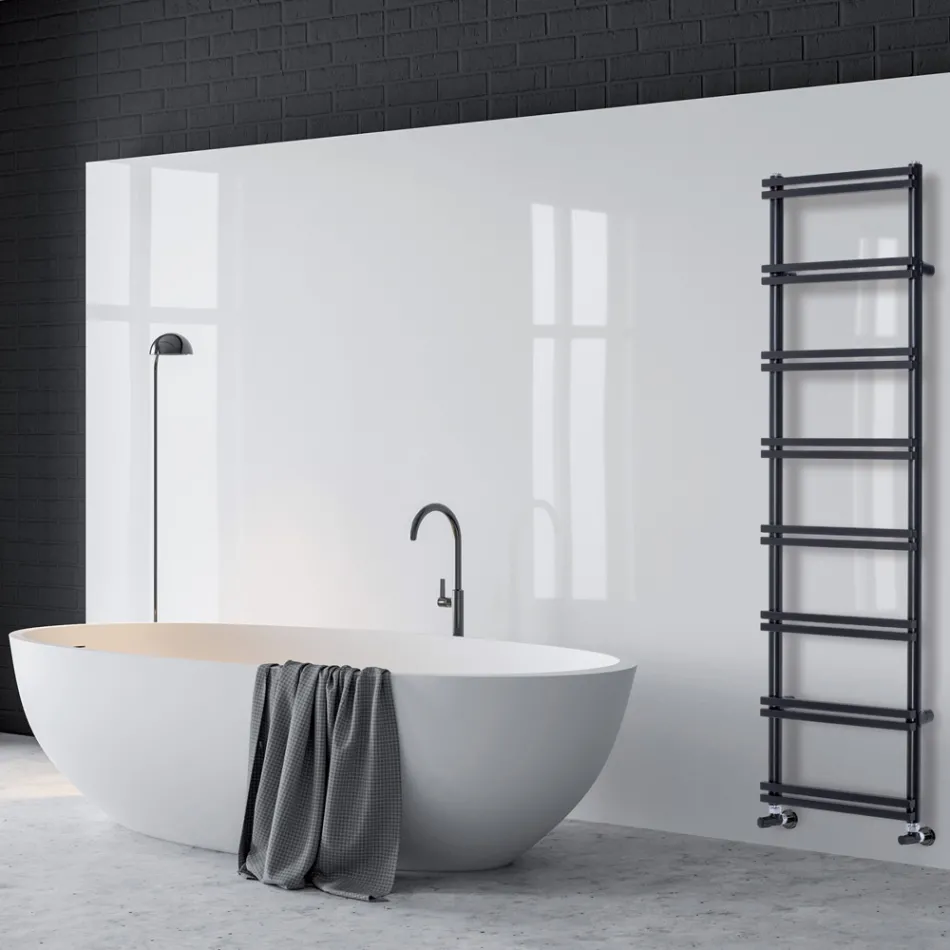 Hydrauliczny podgrzewacz do ręczników z kolektorami pionowymi Made in Italy - Imbir Viadurini