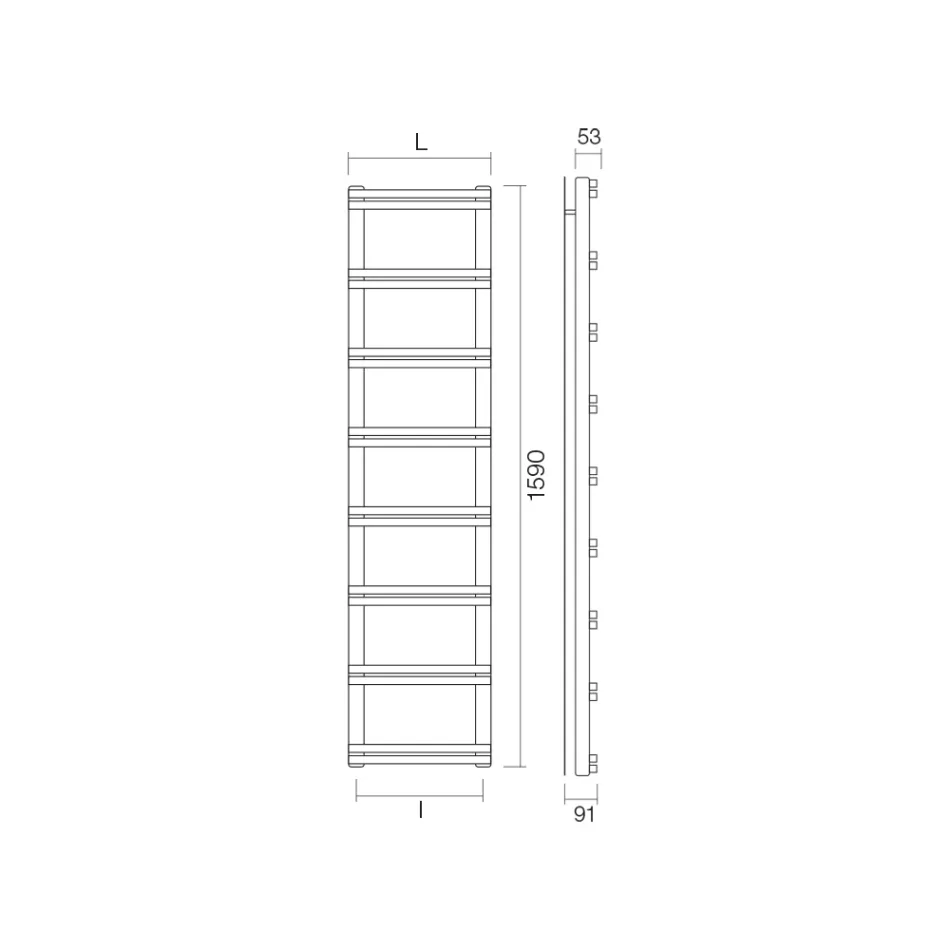 Hydrauliczny podgrzewacz do ręczników z kolektorami pionowymi Made in Italy - Imbir Viadurini