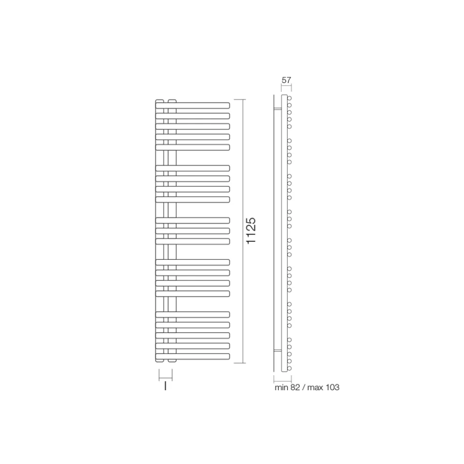 Hydrauliczny podgrzewacz do ręczników ze stali węglowej Made in Italy - Wiśnie Viadurini
