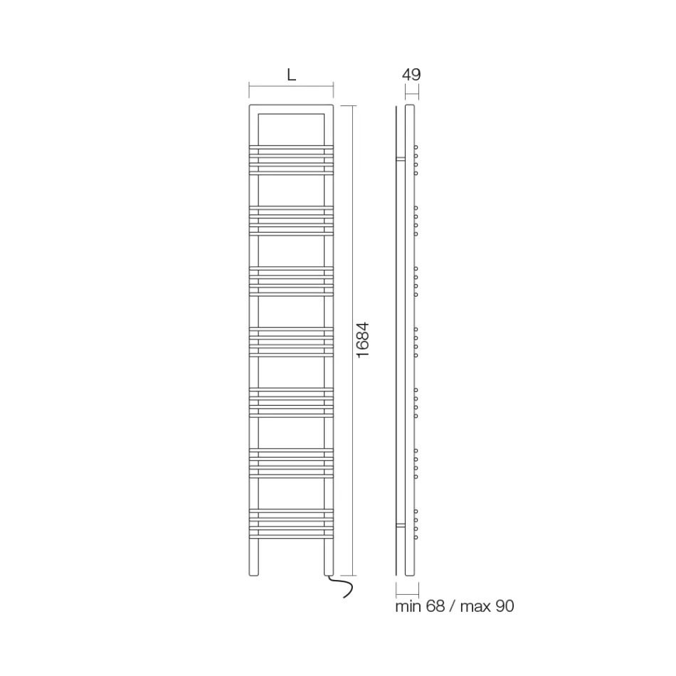Stalowy podgrzewacz do ręczników z systemem elektrycznym Made in Italy - Rum Viadurini