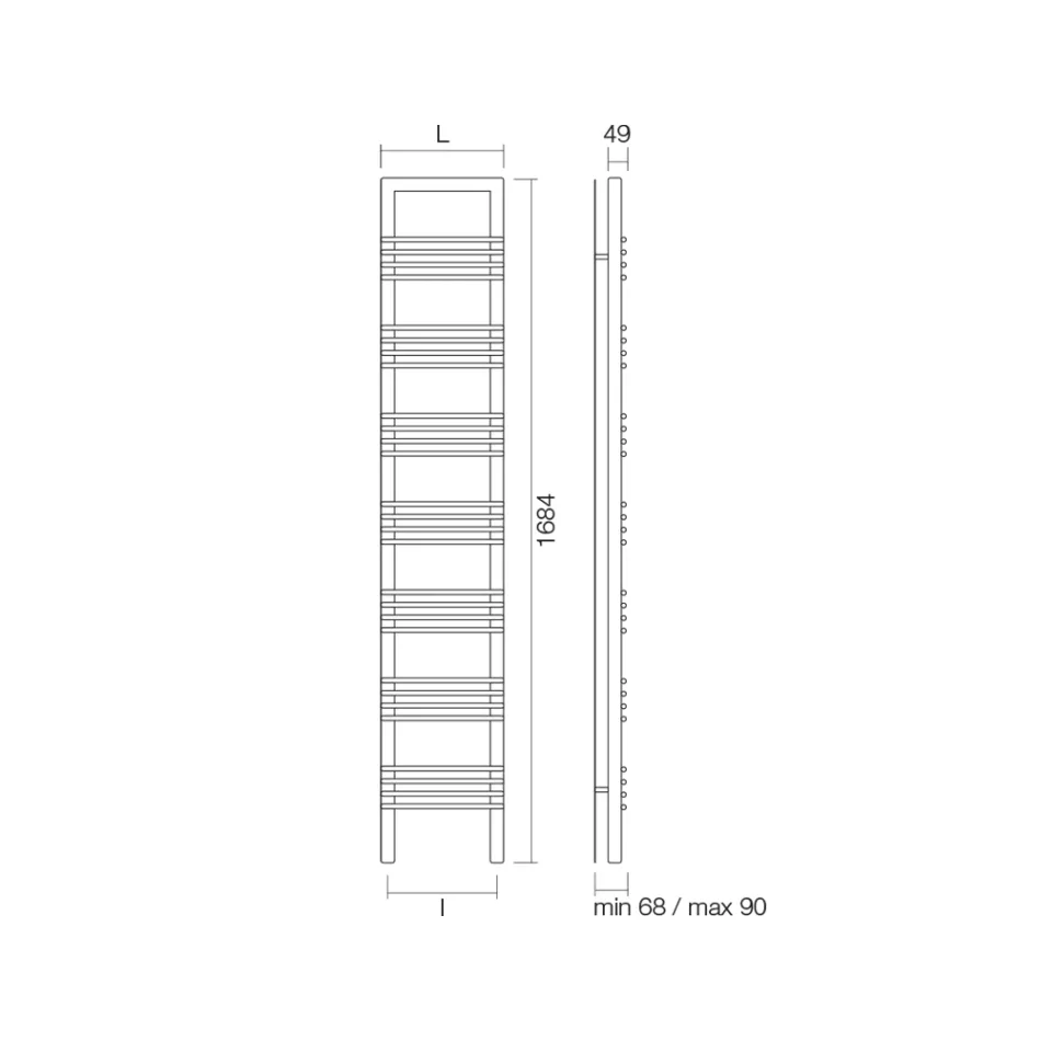 Podgrzewacz do ręczników ze stali z systemem mieszanym Made in Italy - Rum Viadurini
